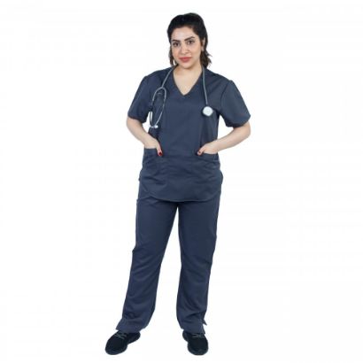 صورة زي طبي نسائي من كنزي لون رمادي